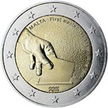 2 euro coin Constitutional history – first election of representatives in 1849  | Malta 2011