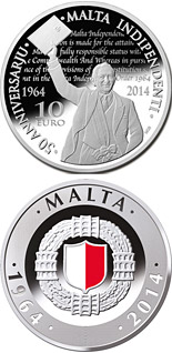 10 euro coin 50th Anniversary of Malta Independence | Malta 2014