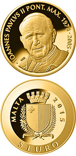 5 euro coin Pope John Paul II | Malta 2015
