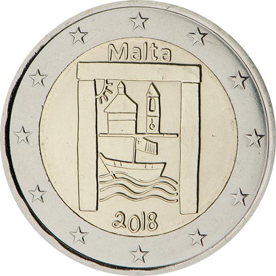 Image of 2 euro coin - Cultural Heritage | Malta 2018