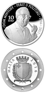 10 euro coin 100th Anniversary of the birth of Dom Mintoff  | Malta 2016