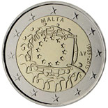 2 euro coin The 30th anniversary of the EU flag | Malta 2015