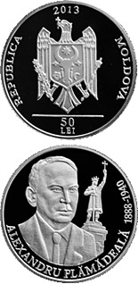 50 leu coin Alexandru Plamadeala - 125th Birth Anniversary | Moldova 2013