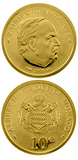 10 euro coin Death of Prince Rainier III.  | Monaco 2005