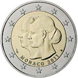 2 euro coin The wedding of Prince Albert and Charlene Wittstock  | Monaco 2011