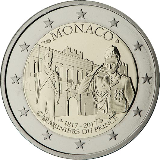 Image of 2 euro coin - Carabiniers of the Prince | Monaco 2017