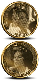 50 euro coin 25. Anniversary of the accession to the throne by Queen Beatrix  | Netherlands 2005