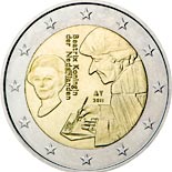 2 euro coin The 500th anniversary of the publication of the world-famous book Laus Stultitiae by Desiderus Erasmus | Netherlands 2011