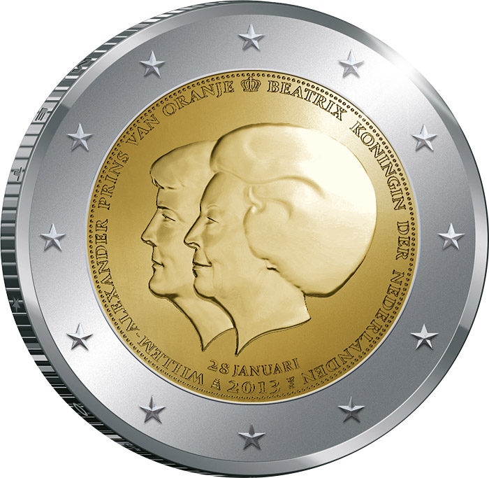 Image of 2 euro coin - The Double Portrait | Netherlands 2013