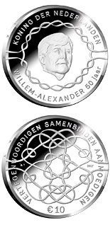 10 euro coin King Willem-Alexander 50 Years | Netherlands 2017