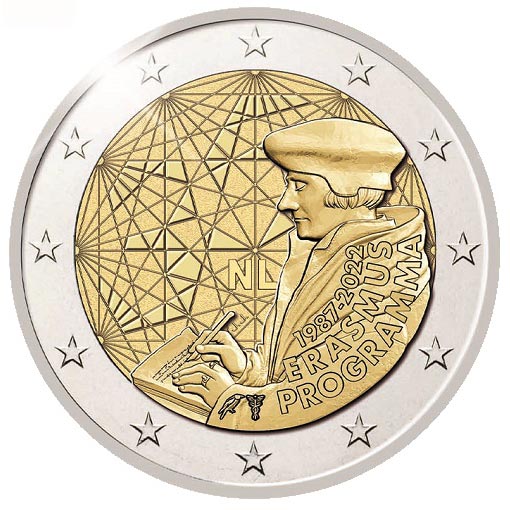 Image of 2 euro coin - 35th Anniversary of the Erasmus Programme | Netherlands 2022
