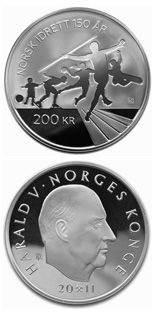 200 krone coin 150th anniversary of Norwegian Olympic and Paralympic Committee and Confederation of Sports  | Norway 2011