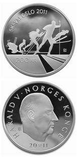 200 krone coin Skiing in Norway / FIS World Ski Championships in Oslo 2011  | Norway 2011