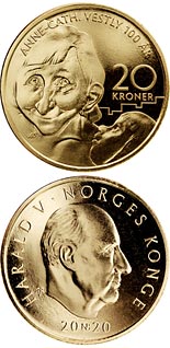 20 krone coin Anne Cath Vestly | Norway 2020