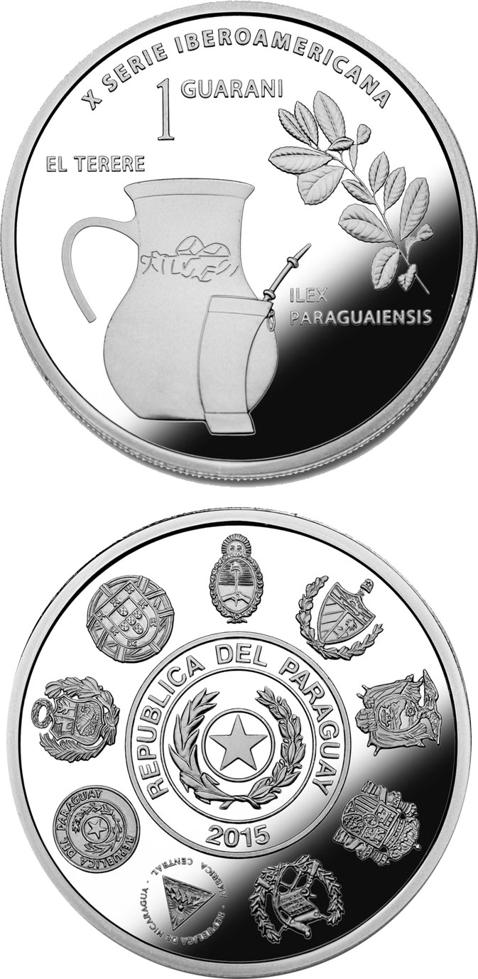 Image of 1 guaraní coin - Cultural Roots | Paraguay 2015.  The Silver coin is of Proof quality.
