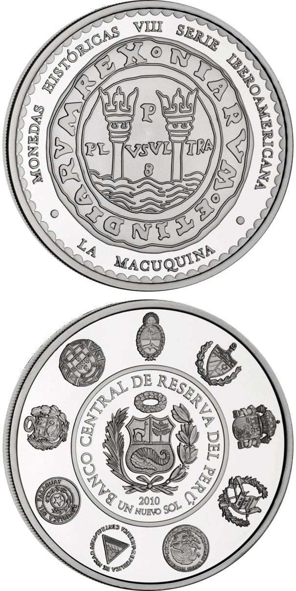 Image of 1 Nuevo Sol coin - Historic Ibero-American Coins | Peru 2010.  The Silver coin is of Proof quality.
