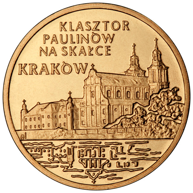 Image of 2 zloty coin - Pauline Monastery on Skałka in Kraków | Poland 2011.  The Nordic gold (CuZnAl) coin is of UNC quality.