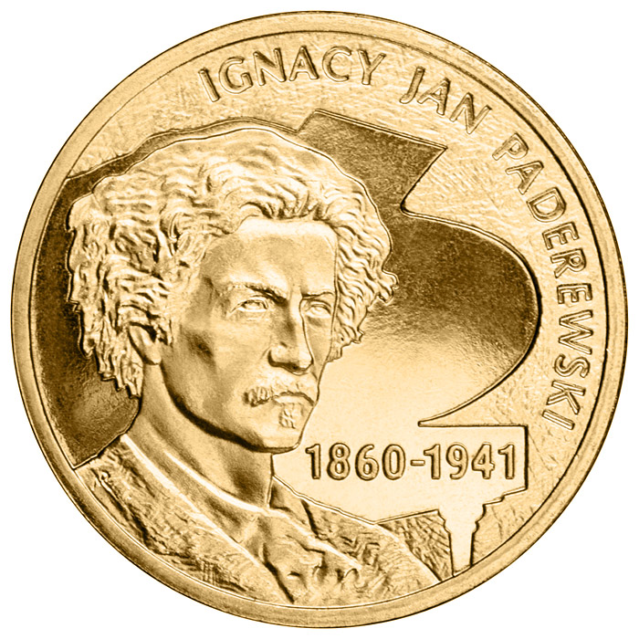 Image of 2 zloty coin - Ignacy Jan Paderewski  | Poland 2011.  The Nordic gold (CuZnAl) coin is of UNC quality.