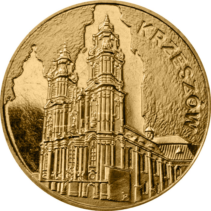 Image of 2 zloty coin - Krzeszów  | Poland 2010.  The Nordic gold (CuZnAl) coin is of UNC quality.