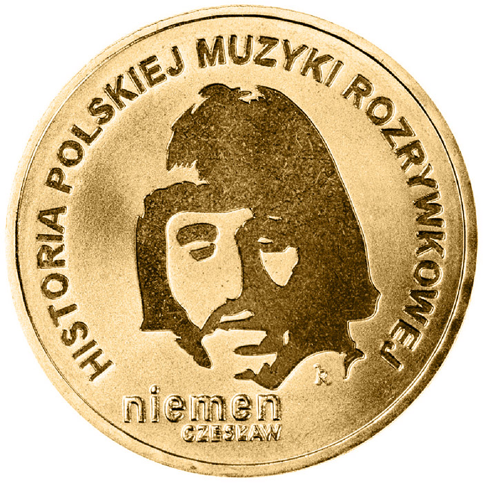 Image of 2 zloty coin - Czesław Niemen  | Poland 2009.  The Nordic gold (CuZnAl) coin is of UNC quality.