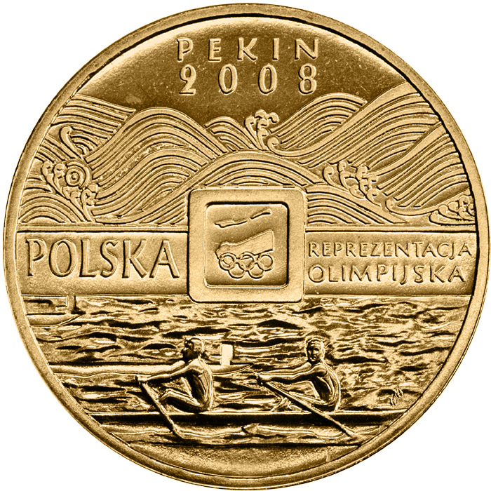 Image of 2 zloty coin - XXIXth Olimpic Games - Beijing 2008  | Poland 2008.  The Nordic gold (CuZnAl) coin is of UNC quality.