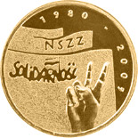2 zloty coin The 25th Anniversary of forming the Solidarity Trade Union  | Poland 2005