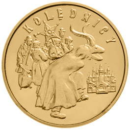 Image of 2 zloty coin - Carolers  | Poland 2001.  The Nordic gold (CuZnAl) coin is of UNC quality.
