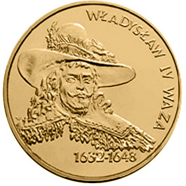 Image of 2 zloty coin - Władysław IV Vasa (1632 - 1648)  | Poland 1999.  The Nordic gold (CuZnAl) coin is of UNC quality.