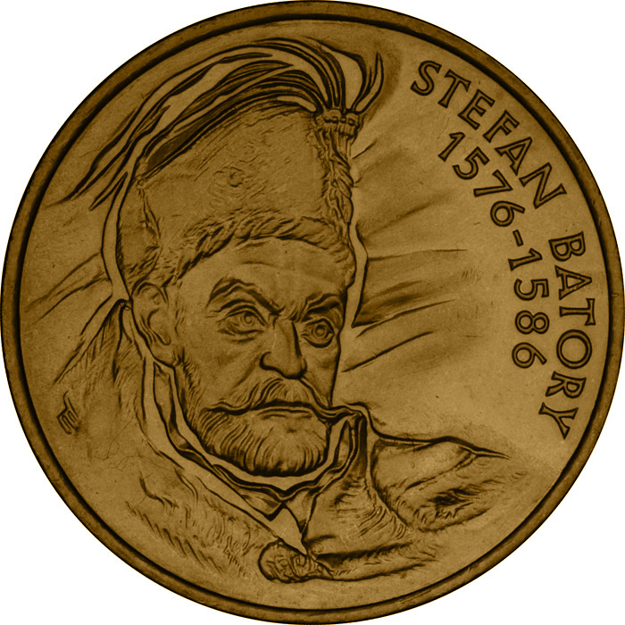 Image of 2 zloty coin - Stefan Batory  | Poland 1997.  The Nordic gold (CuZnAl) coin is of UNC quality.