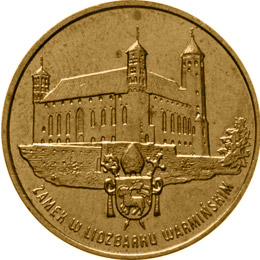 Image of 2 zloty coin - Castle in Lidzbark Warmiński | Poland 1996.  The Nordic gold (CuZnAl) coin is of UNC quality.