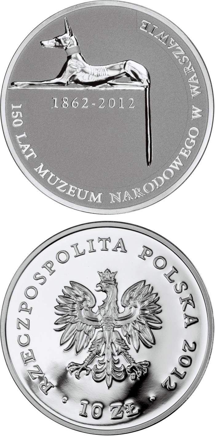 Image of 10 zloty coin - 150 Years of the National Museum in Warsaw | Poland 2012.  The Silver coin is of Proof quality.