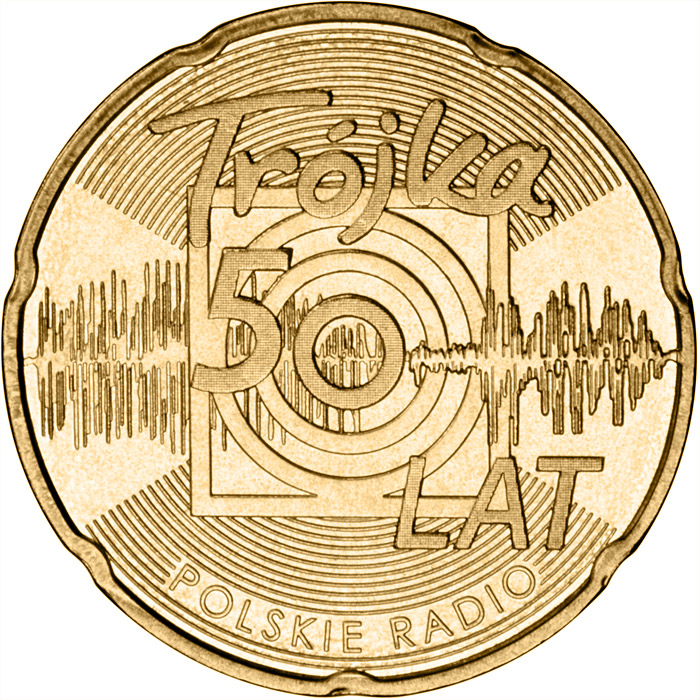 Image of 2 zloty coin - 50 Years of the Third Programme of the Polish Radio | Poland 2012.  The Nordic gold (CuZnAl) coin is of UNC quality.