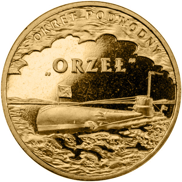 Image of 2 zloty coin - ORP Orzeł | Poland 2012.  The Nordic gold (CuZnAl) coin is of UNC quality.
