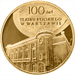 Image of 2 zloty coin - Centenary of the Polish Theatre in Warsaw | Poland 2013.  The Nordic gold (CuZnAl) coin is of UNC quality.