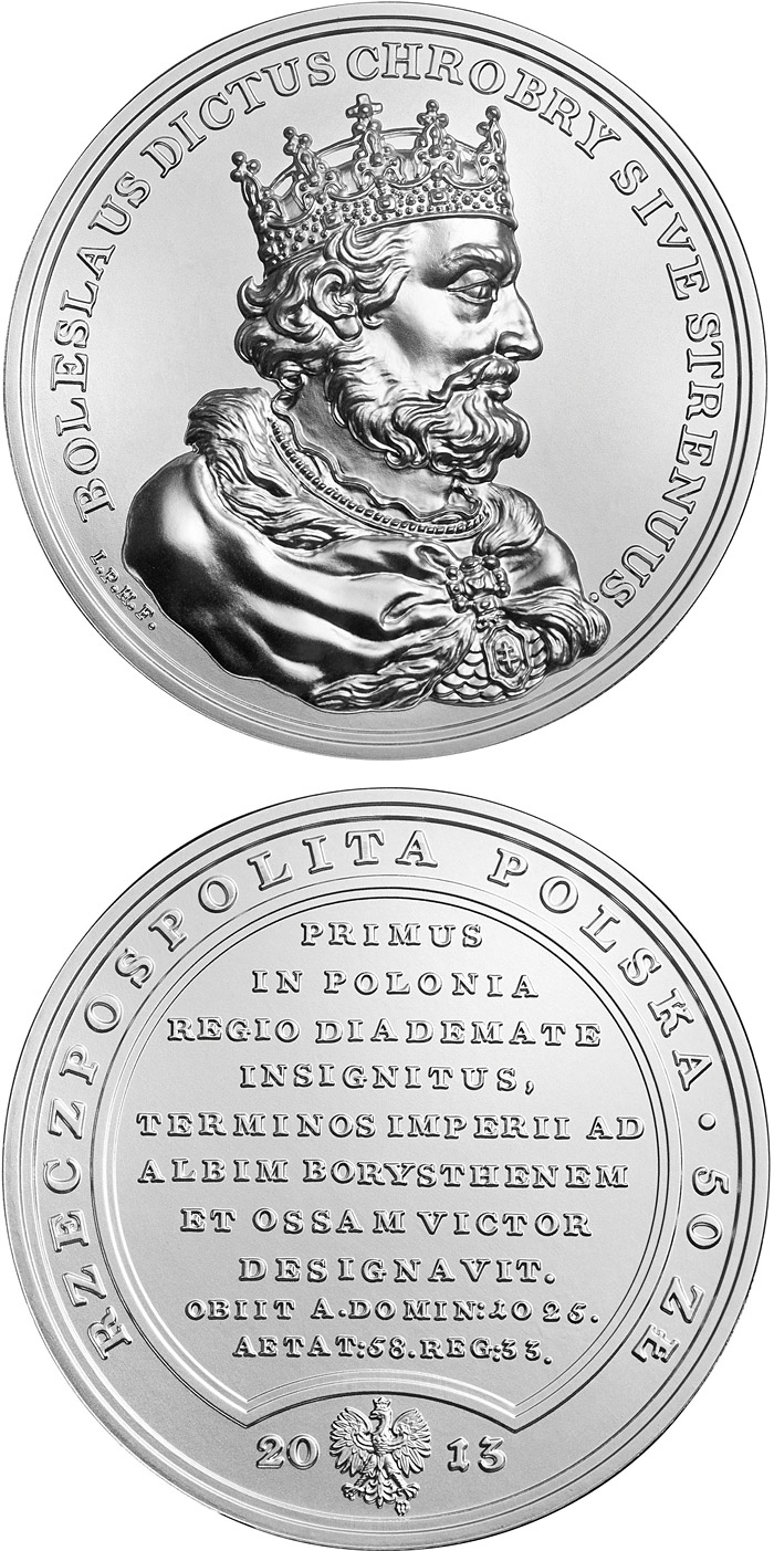 Image of 50 zloty coin - Boleslaw I the Brave | Poland 2013.  The Silver coin is of BU quality.