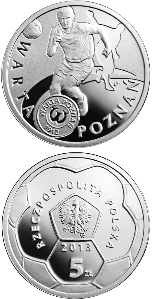 Image of 5 zloty coin - Warta Poznań | Poland 2013.  The Silver coin is of Proof quality.
