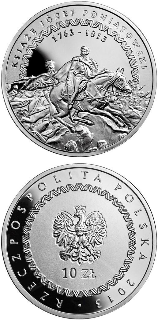 Image of 10 zloty coin - 200th Anniversary of the Death of Prince Józef Poniatowski | Poland 2013.  The Silver coin is of Proof quality.