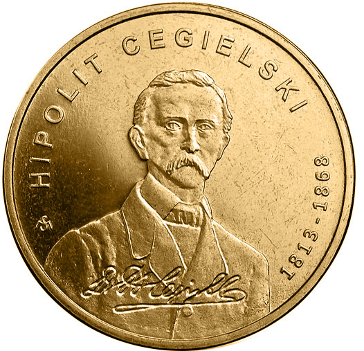 Image of 2 zloty coin - 200th Anniversary of the Birth of Hipolit Cegielski | Poland 2013.  The Nordic gold (CuZnAl) coin is of UNC quality.