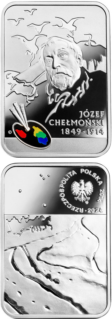 Image of 20 zloty coin - Józef Chełmoński | Poland 2014.  The Silver coin is of Proof quality.