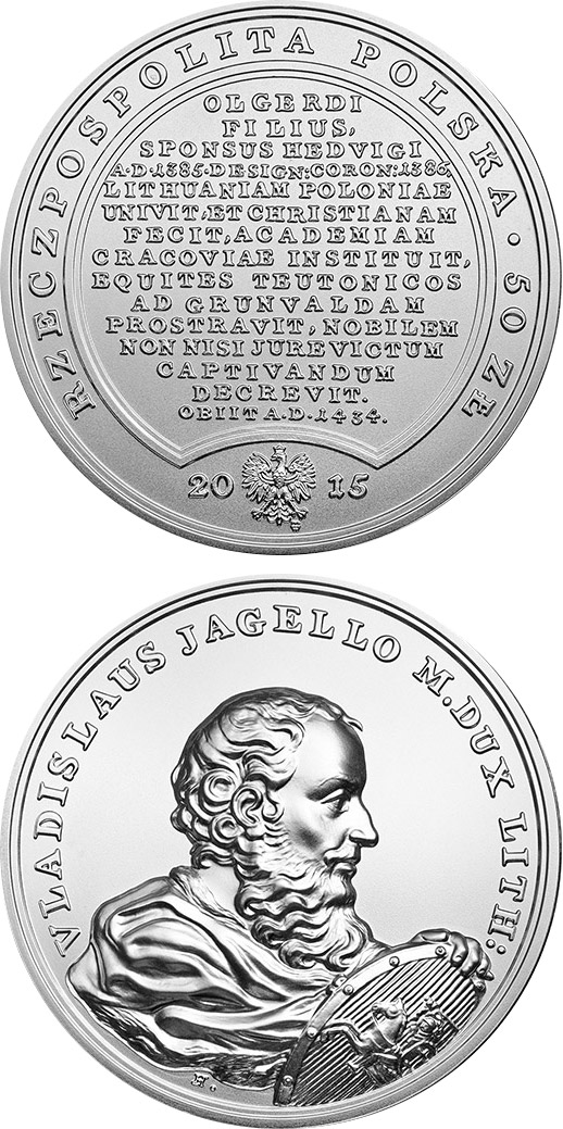 Image of 50 zloty coin - Ladislas Jagiello  | Poland 2015.  The Gold coin is of BU quality.