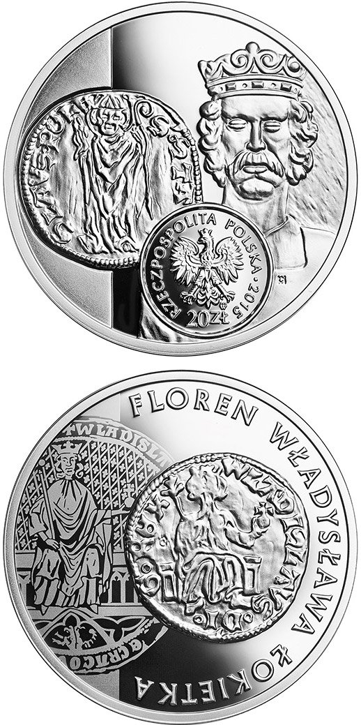 Image of 20 zloty coin - Florin of Ladislas the Elbow-high | Poland 2015.  The Silver coin is of Proof quality.