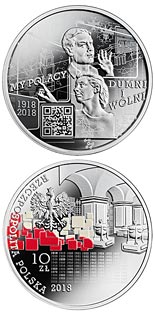 10 zloty coin We Poles, proud and free: 1918-2018 | Poland 2018