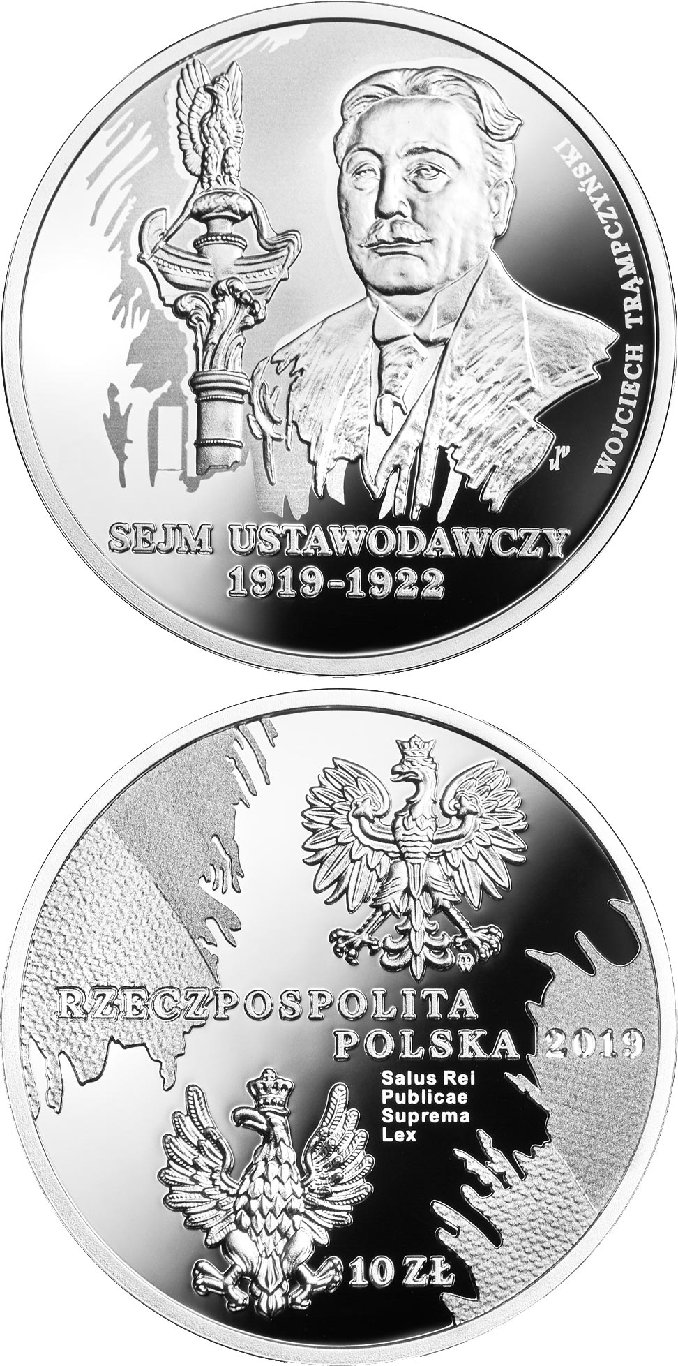 Image of 10 zloty coin - Legislative Sejm of 1919-1922 | Poland 2019.  The Silver coin is of Proof quality.