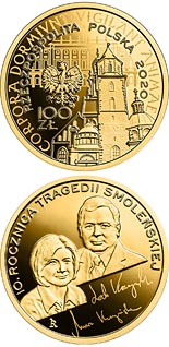 100 zloty coin 10th Anniversary of the Smolensk Tragedy  | Poland 2020