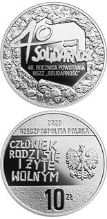 10 zloty coin 40th Anniversary of the Solidarity Trade Union | Poland 2020
