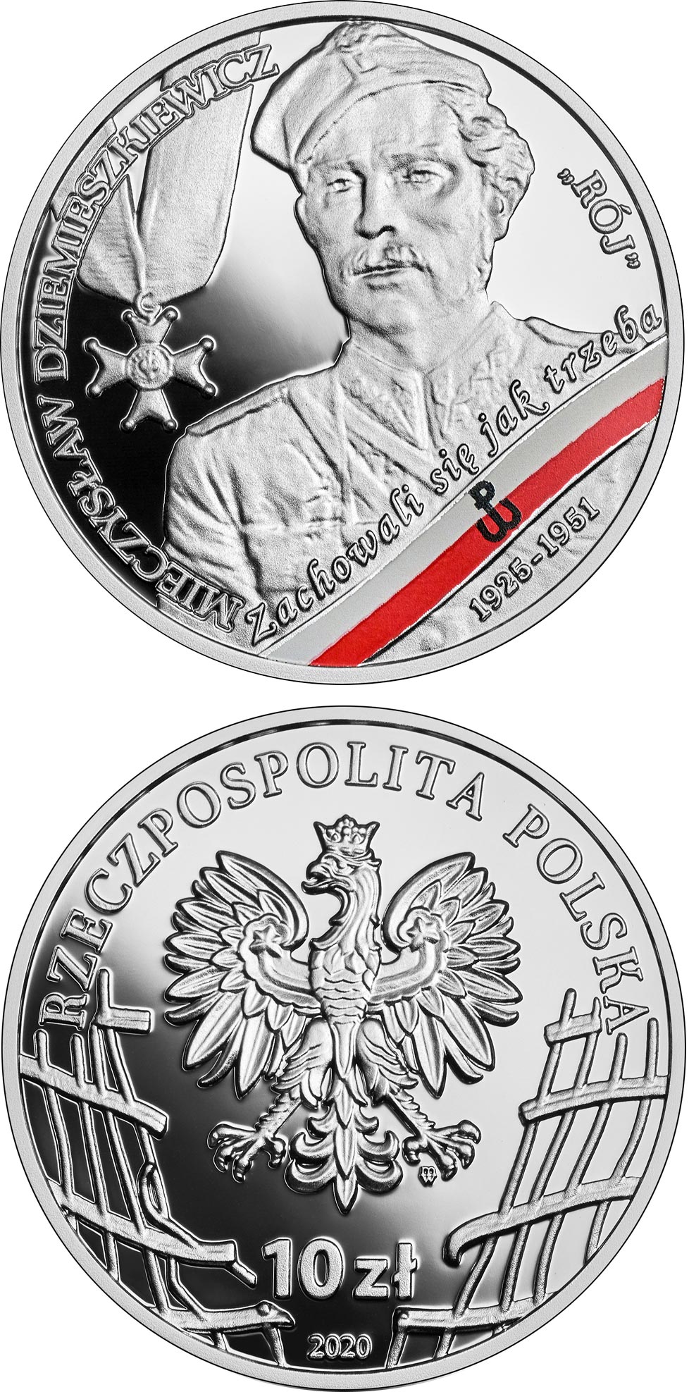 Image of 10 zloty coin - Mieczysław Dziemieszkiewicz - Rój | Poland 2020.  The Silver coin is of Proof quality.