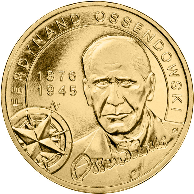 Image of 2 zloty coin - Ferdynand Ossendowski | Poland 2011.  The Nordic gold (CuZnAl) coin is of UNC quality.