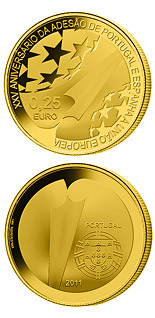0.25 euro coin 25th Anniversary of the Accession of Spain and Portugal to the EU | Portugal 2011