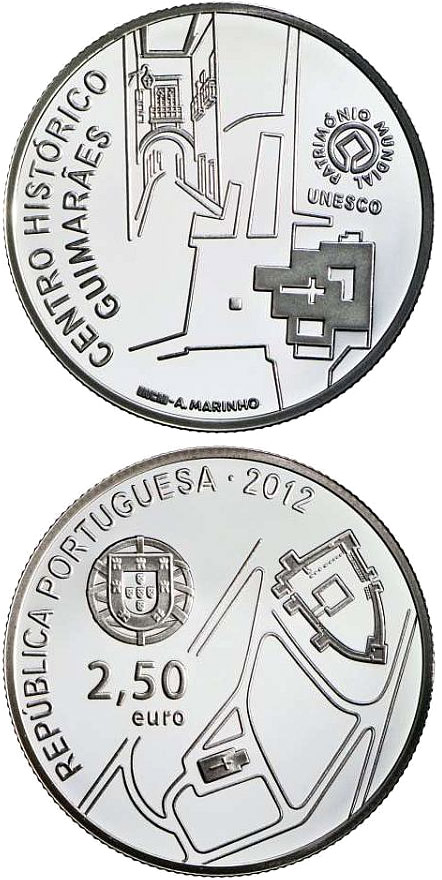 Image of 2.5 euro coin - Historic Centre of Guimarães | Portugal 2012