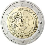 2 euro coin 100th anniversary of Republic Portugal | Portugal 2010